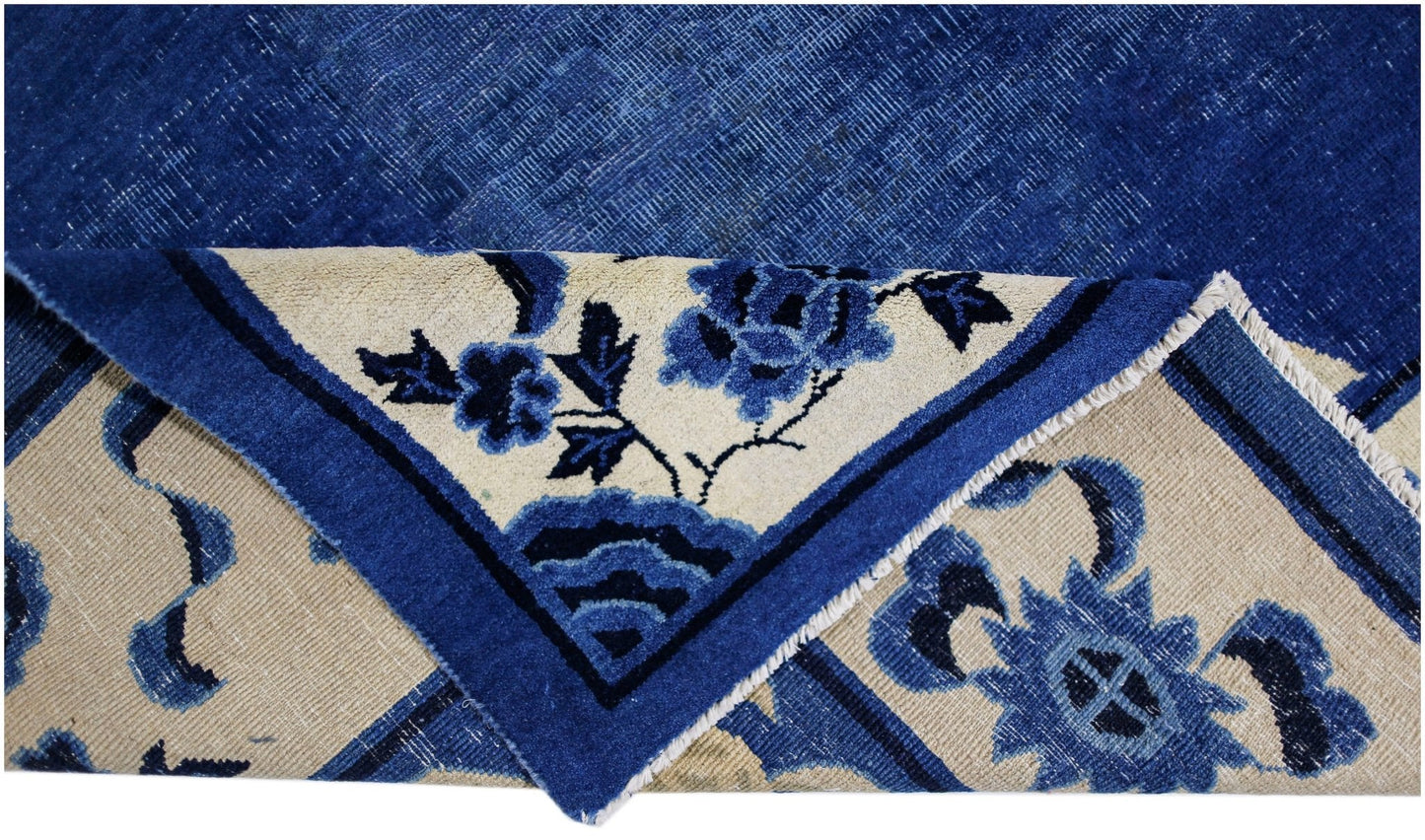 Handmade Antique Chinese Peking Rug | 267 x 243 cm | 8'9" x 8' - Najaf Rugs & Textile