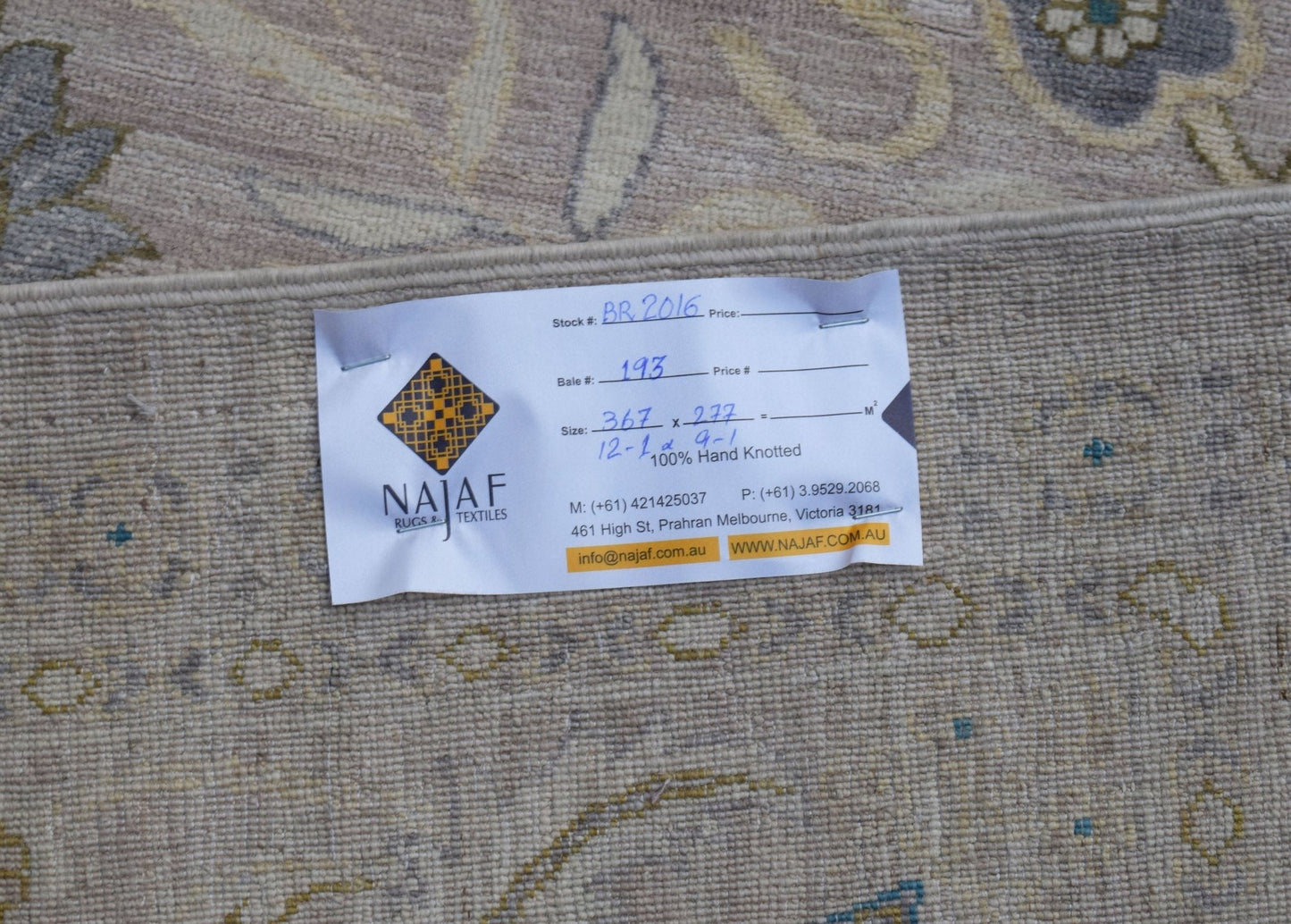 High Quality Handwoven Transitional Afghan Rug | 367 x 277 cm | 12'1" x 9'7" - Najaf Rugs & Textile