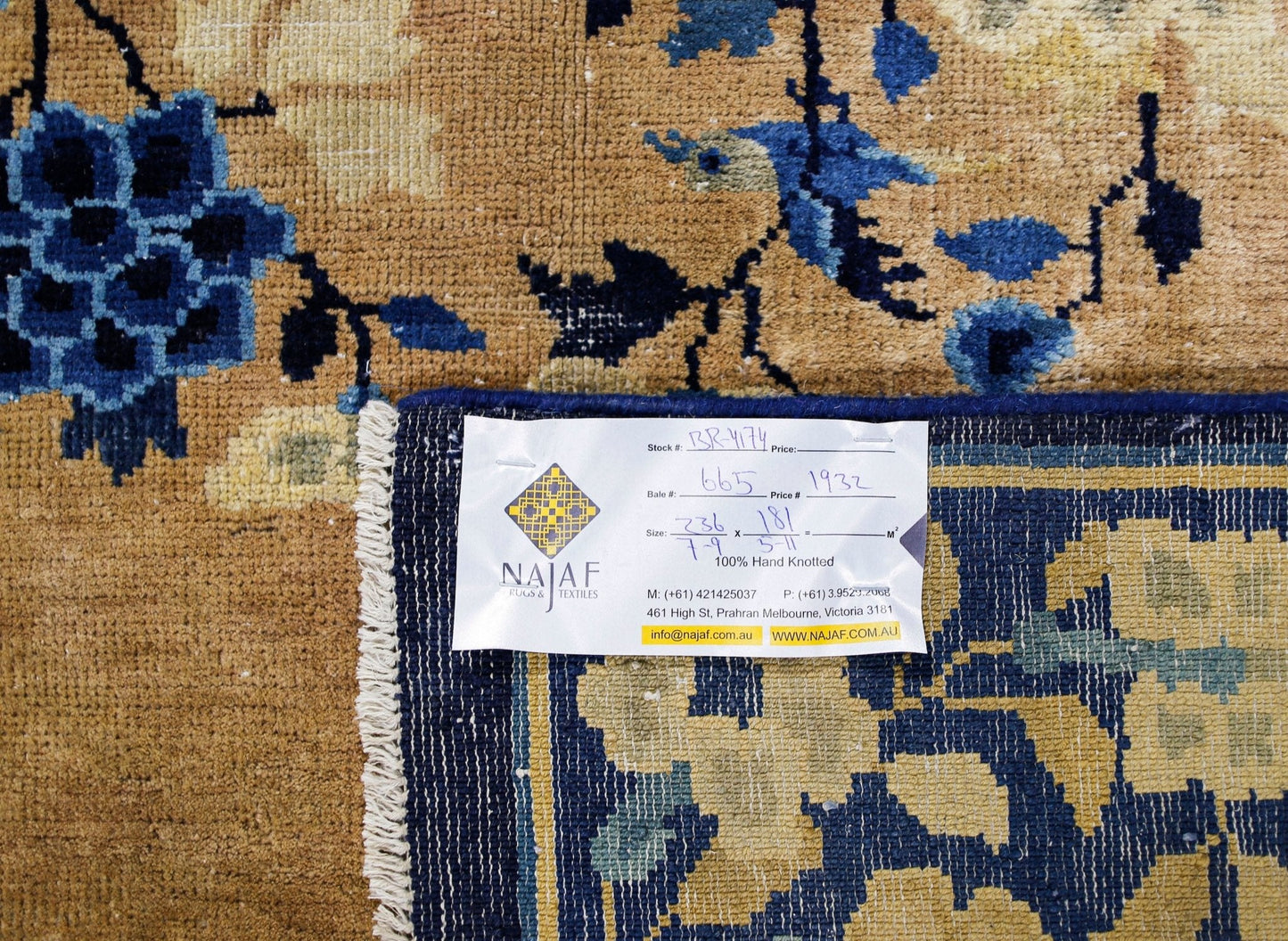 Handmade Antique Chinese Peking Rug | 236 x 181 cm | 7'9" x 5'11" - Najaf Rugs & Textile