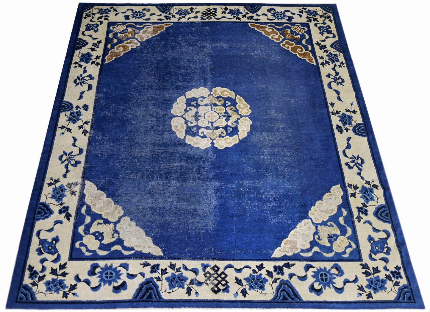 Handmade Antique Chinese Peking Rug | 267 x 243 cm | 8'9" x 8' - Najaf Rugs & Textile