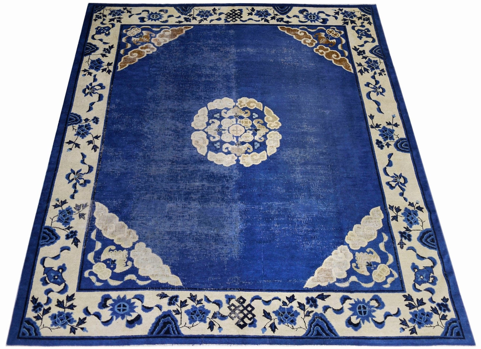 Handmade Antique Chinese Peking Rug | 267 x 243 cm | 8'9" x 8' - Najaf Rugs & Textile