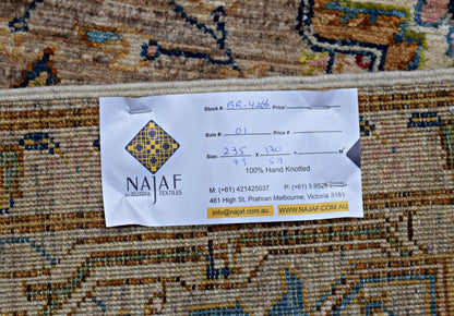 Handmade Transitional Afghan Chobi Rug | 235 x 170 cm | 7'9" x 5'7" - Najaf Rugs & Textile