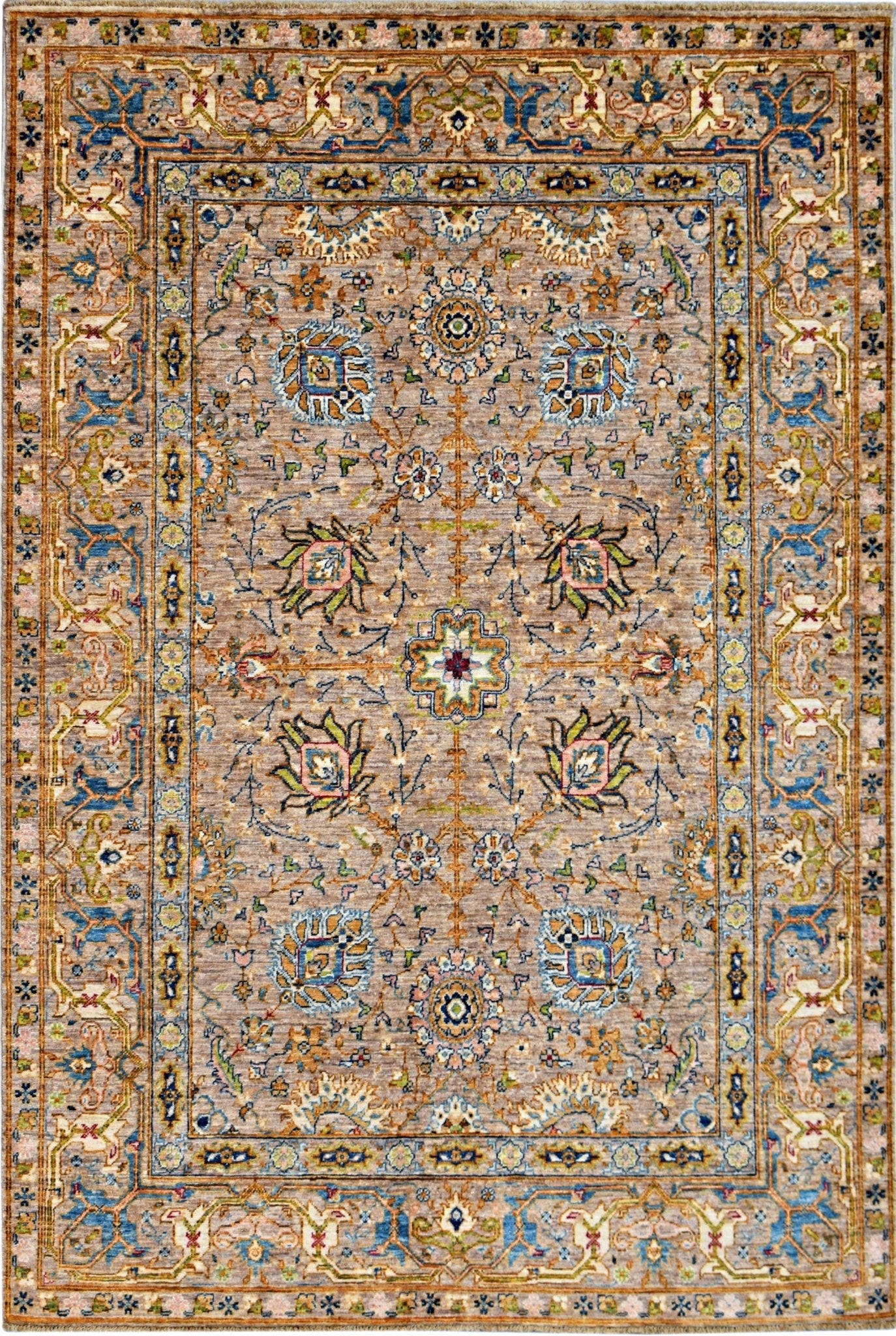 Handmade Transitional Afghan Chobi Rug | 235 x 170 cm | 7'9" x 5'7" - Najaf Rugs & Textile