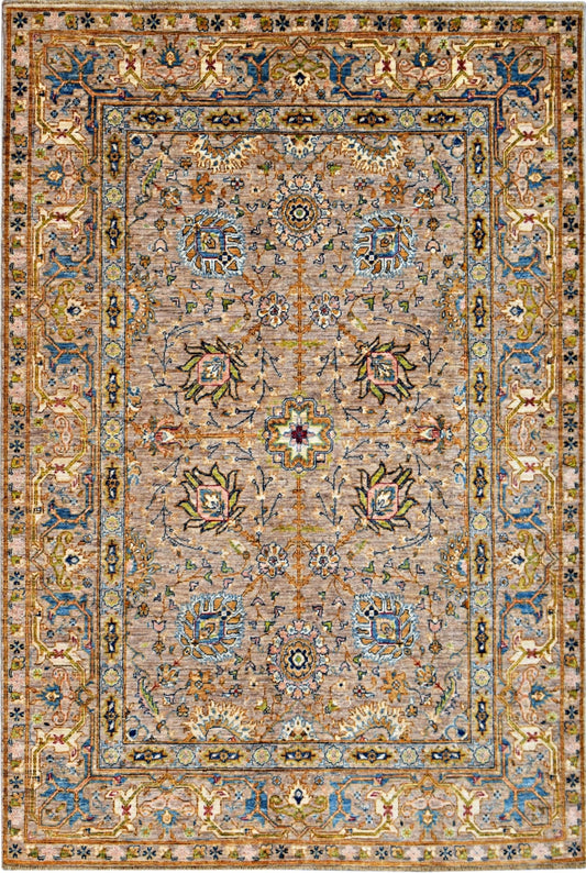Handmade Transitional Afghan Chobi Rug | 235 x 170 cm | 7'9" x 5'7" - Najaf Rugs & Textile