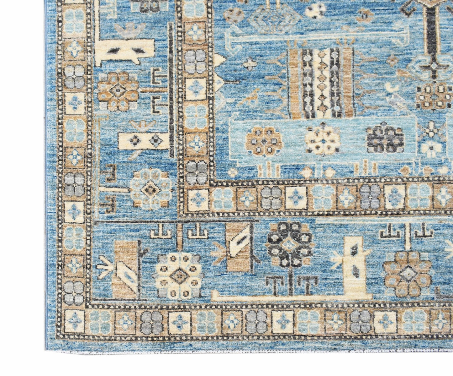 Handmade Transitional Afghan Chobi Rug | 283 x 186 cm | 9'4" x 6'1" - Najaf Rugs & Textile