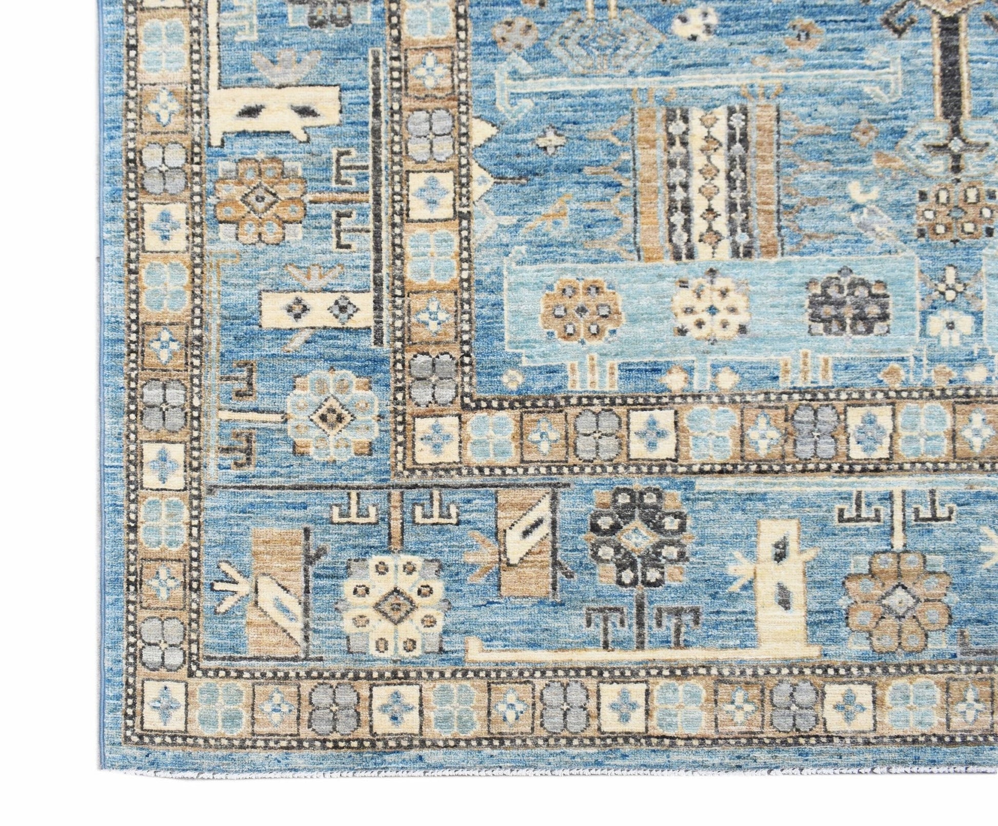 Handmade Transitional Afghan Chobi Rug | 283 x 186 cm | 9'4" x 6'1" - Najaf Rugs & Textile