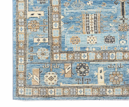 Handmade Transitional Afghan Chobi Rug | 283 x 186 cm | 9'4" x 6'1" - Najaf Rugs & Textile