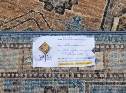 Handmade Transitional Afghan Chobi Rug | 283 x 186 cm | 9'4" x 6'1" - Najaf Rugs & Textile