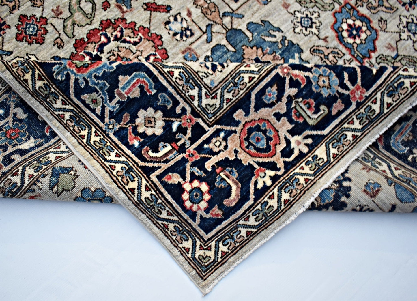 Handmade Transitional Afghan Chobi Rug | 300 x 187 cm | 9'10" x 6'2" - Najaf Rugs & Textile