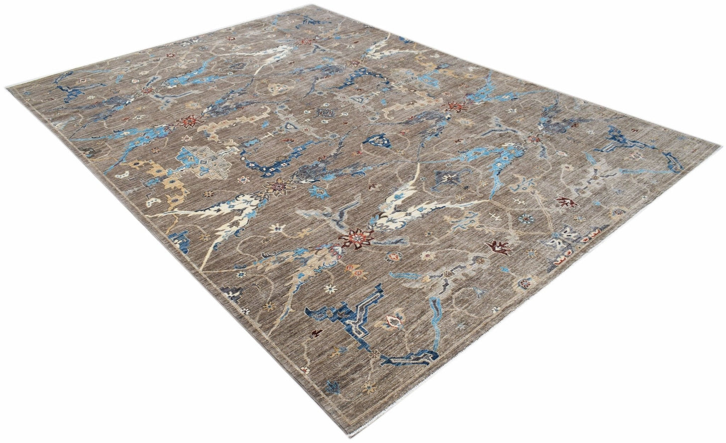Handmade Transitional Afghan Chobi Rug | 360 x 270 cm | 11'10" x 8'10" - Najaf Rugs & Textile