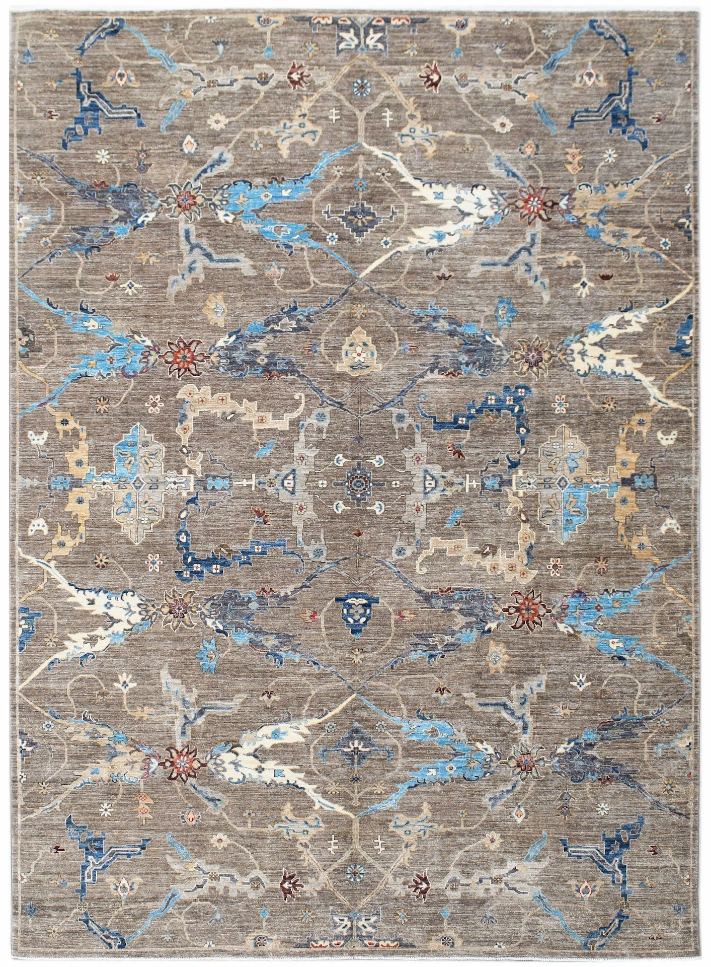 Handmade Transitional Afghan Chobi Rug | 360 x 270 cm | 11'10" x 8'10" - Najaf Rugs & Textile