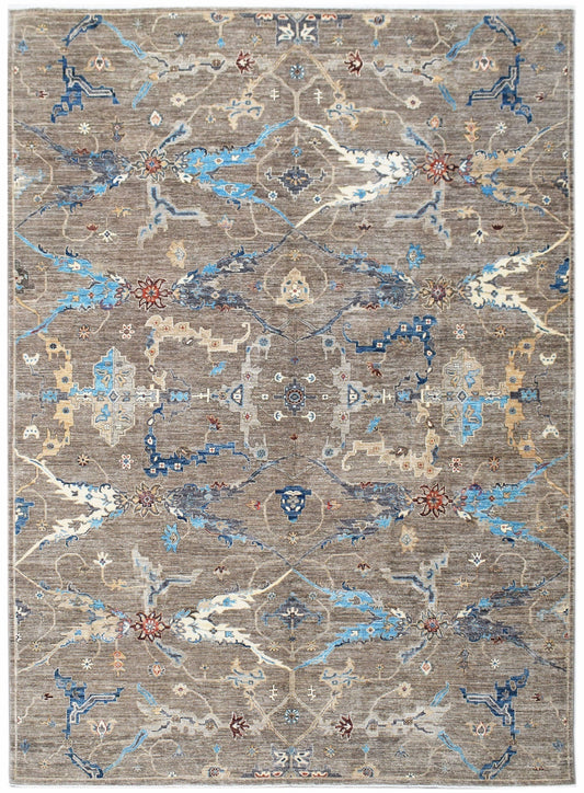Handmade Transitional Afghan Chobi Rug | 360 x 270 cm | 11'10" x 8'10" - Najaf Rugs & Textile