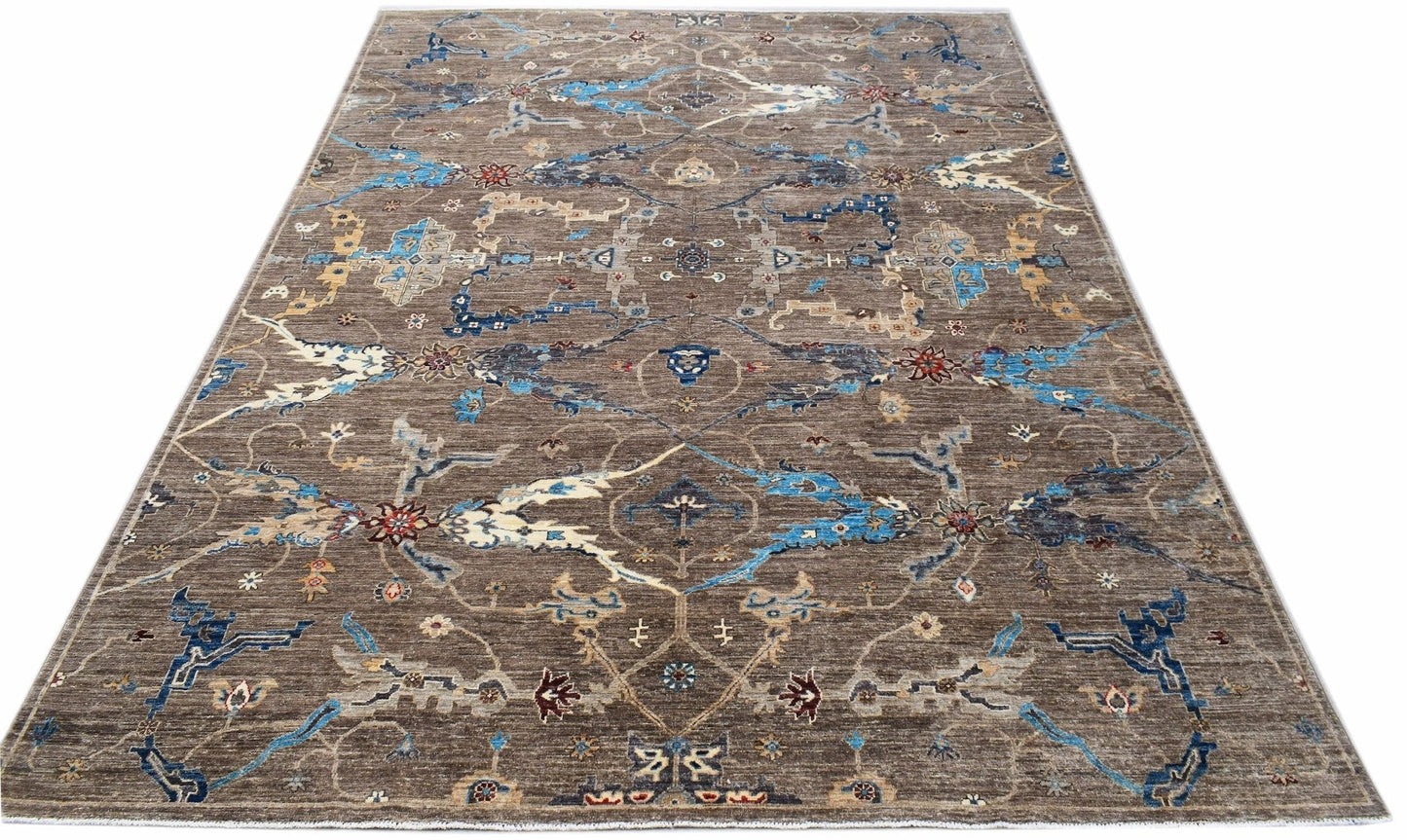 Handmade Transitional Afghan Chobi Rug | 360 x 270 cm | 11'10" x 8'10" - Najaf Rugs & Textile