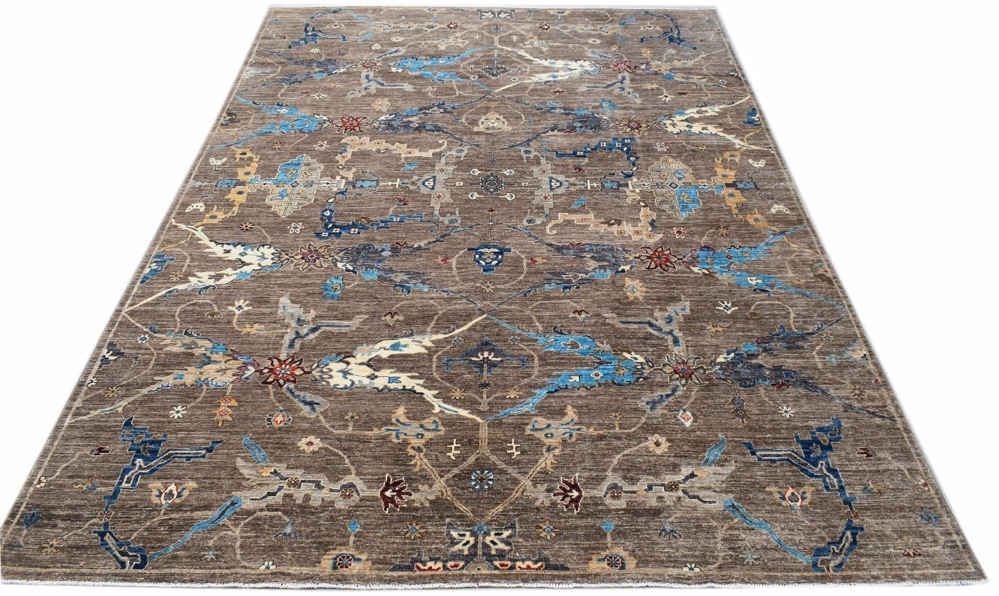 Handmade Transitional Afghan Chobi Rug | 360 x 270 cm | 11'10" x 8'10" - Najaf Rugs & Textile