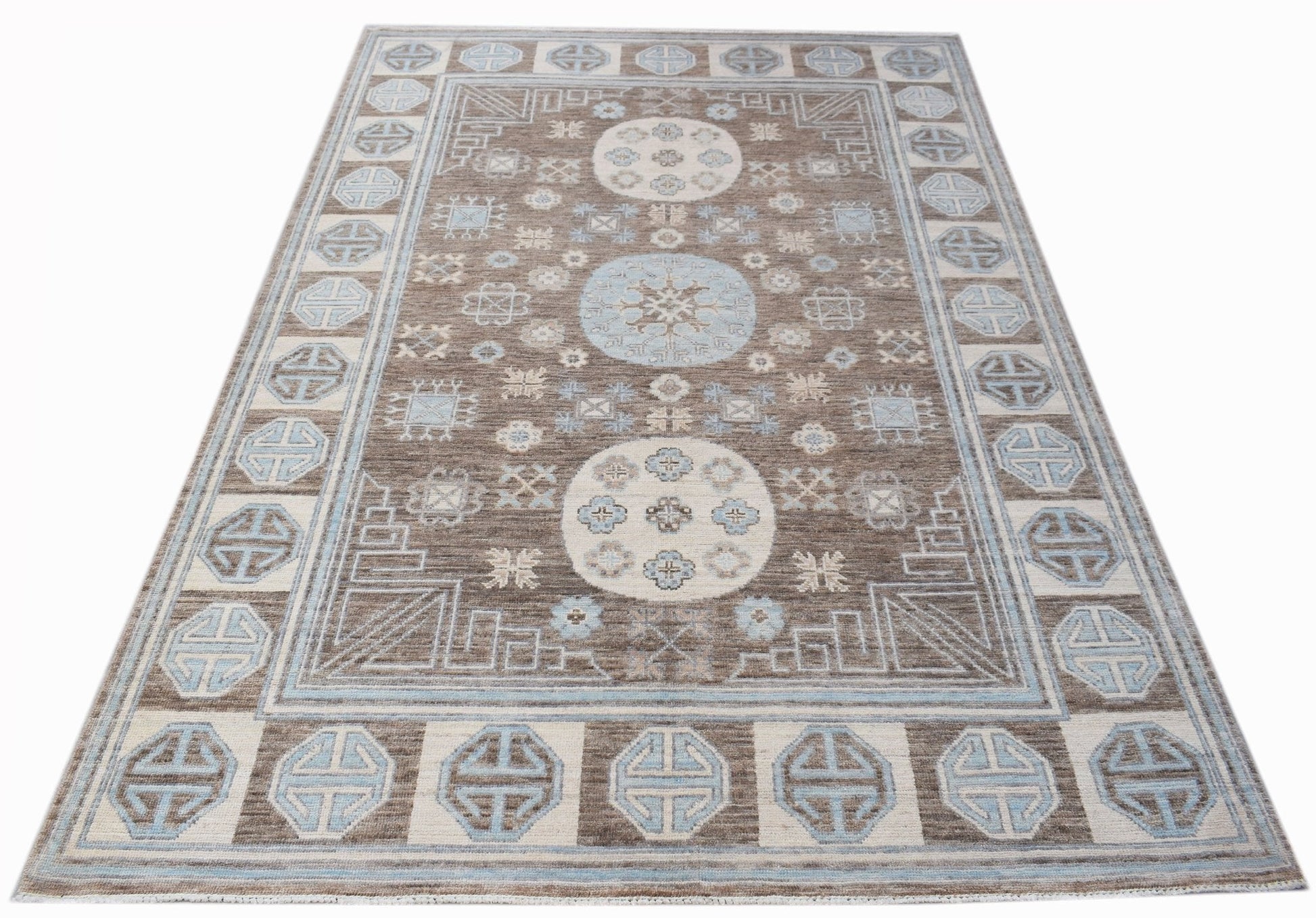 Handwoven Chobi Khotan Rug | 217 x 146 cm | 7'2" x 4'10" - Najaf Rugs & Textile