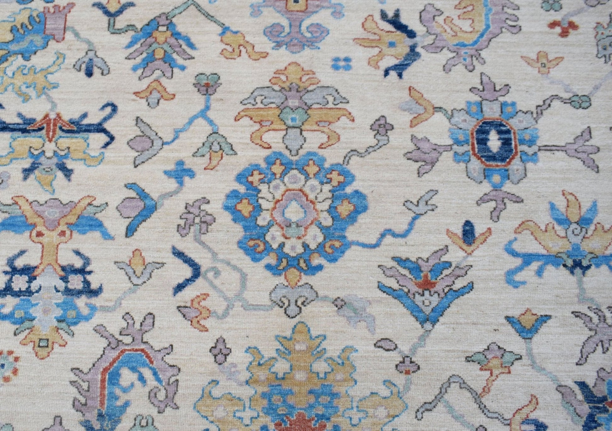 Handwoven Transitional Afghan Chobi Rug | 292 x 248 cm | 9'7" x 8'2" - Najaf Rugs & Textile