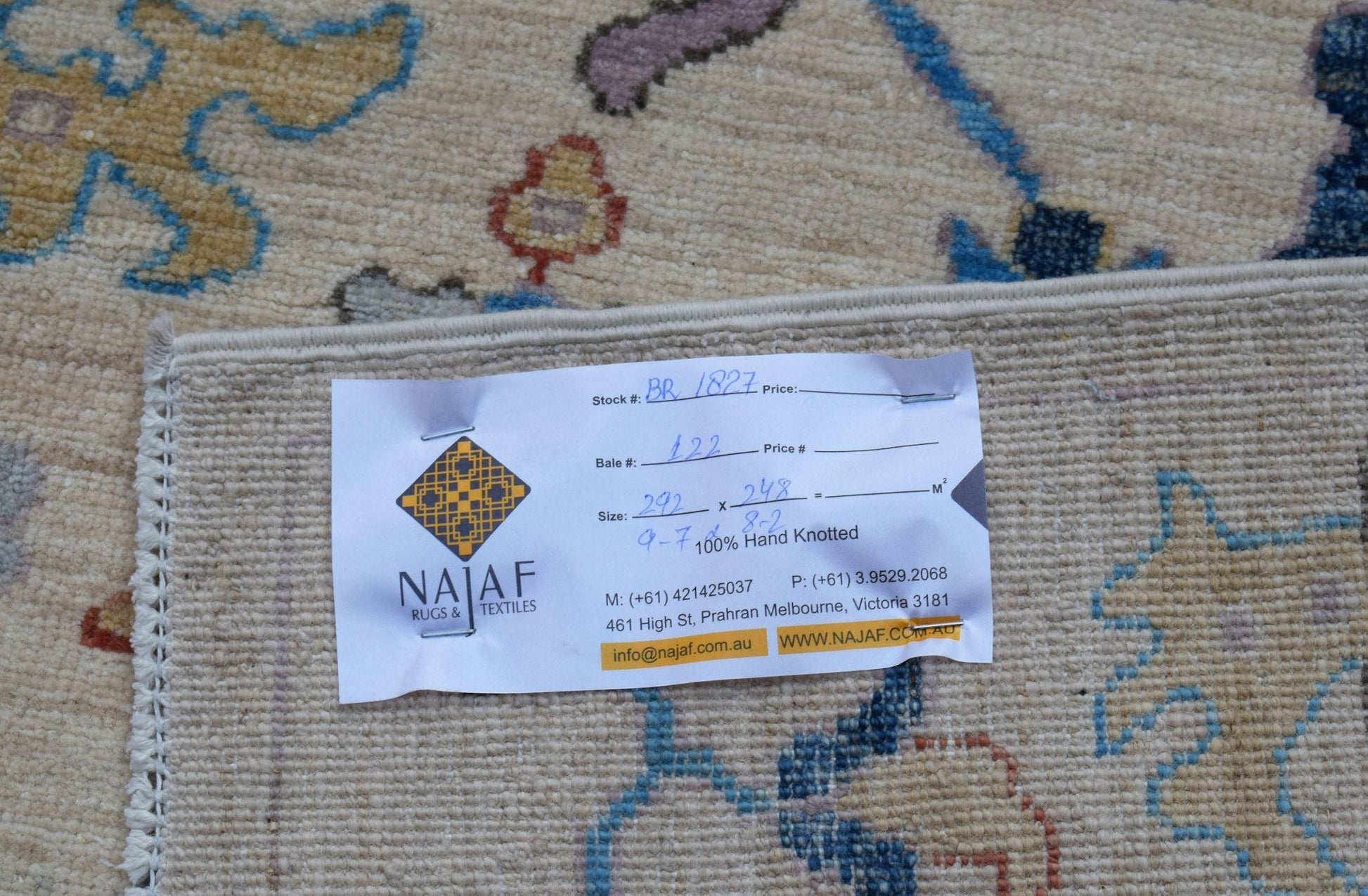 Handwoven Transitional Afghan Chobi Rug | 292 x 248 cm | 9'7" x 8'2" - Najaf Rugs & Textile