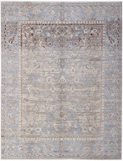 Handwoven Transitional Afghan Chobi Rug | 293 x 238 cm | 9'8" x 7'10" - Najaf Rugs & Textile