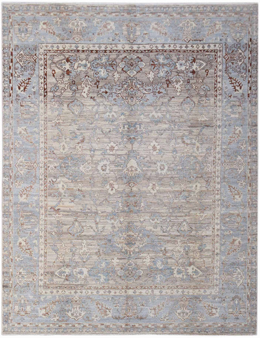 Handwoven Transitional Afghan Chobi Rug | 293 x 238 cm | 9'8" x 7'10" - Najaf Rugs & Textile