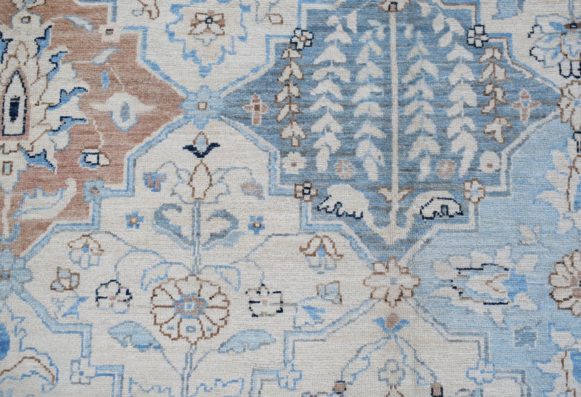 Handwoven Transitional Afghan Chobi Rug | 294 x 244 cm | 9'8" x 8' - Najaf Rugs & Textile