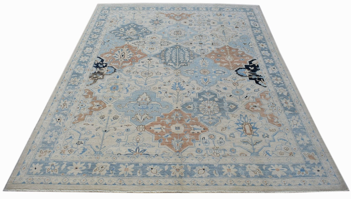 Handwoven Transitional Afghan Chobi Rug | 294 x 244 cm | 9'8" x 8' - Najaf Rugs & Textile