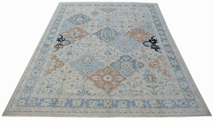 Handwoven Transitional Afghan Chobi Rug | 294 x 244 cm | 9'8" x 8' - Najaf Rugs & Textile