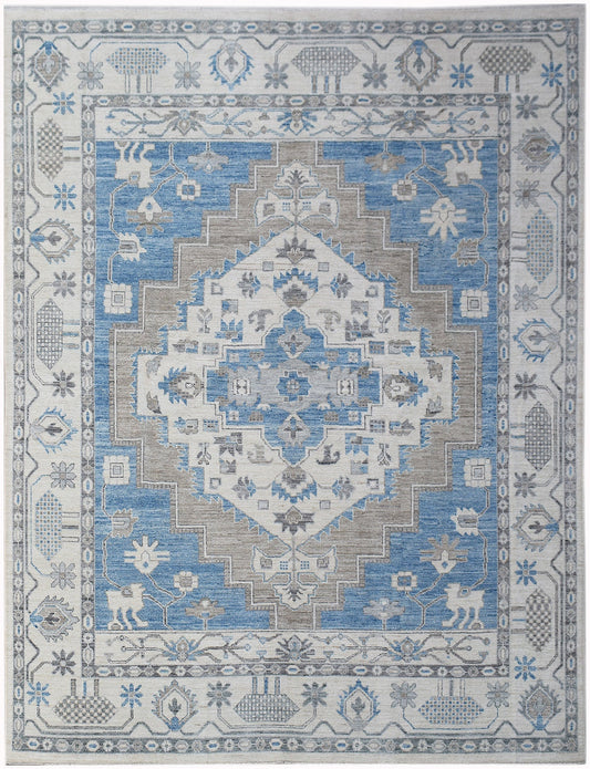 Handwoven Transitional Afghan Chobi Rug | 298 x 239 cm | 9'10" x 7'10" - Najaf Rugs & Textile