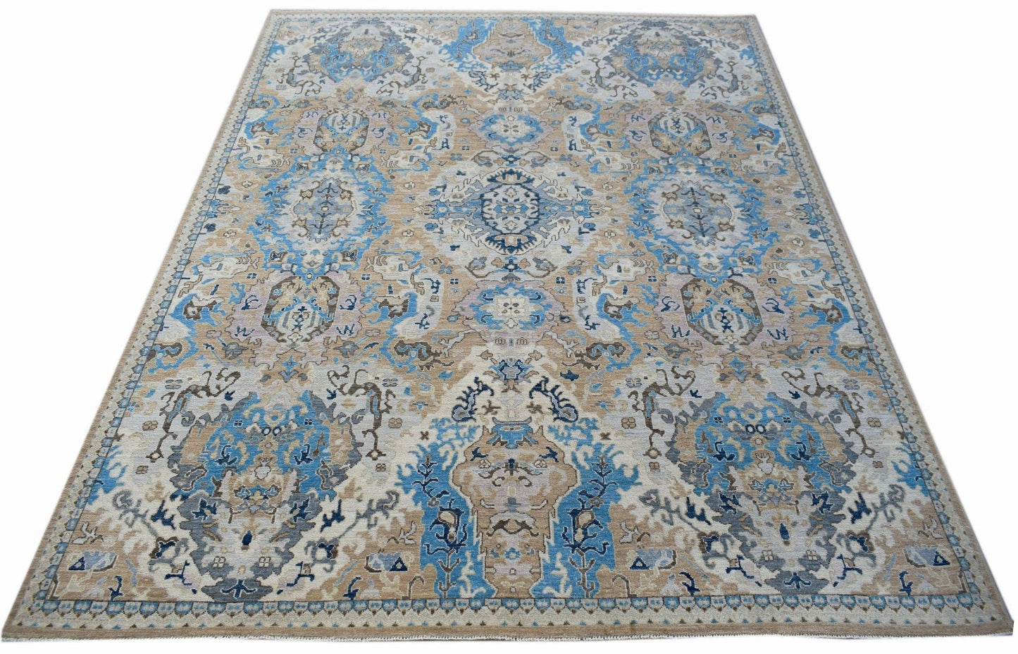 Handwoven Transitional Afghan Chobi Rug | 305 x 243 cm | 10'5" x 8' - Najaf Rugs & Textile