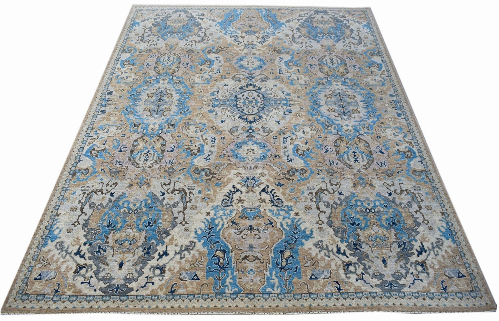 Handwoven Transitional Afghan Chobi Rug | 305 x 243 cm | 10'5" x 8' - Najaf Rugs & Textile