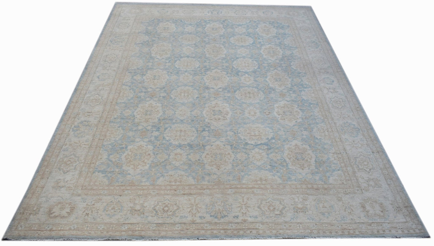 Handwoven Transitional Afghan Chobi Rug | 305 x 250 cm | 10' x 8'3" - Najaf Rugs & Textile