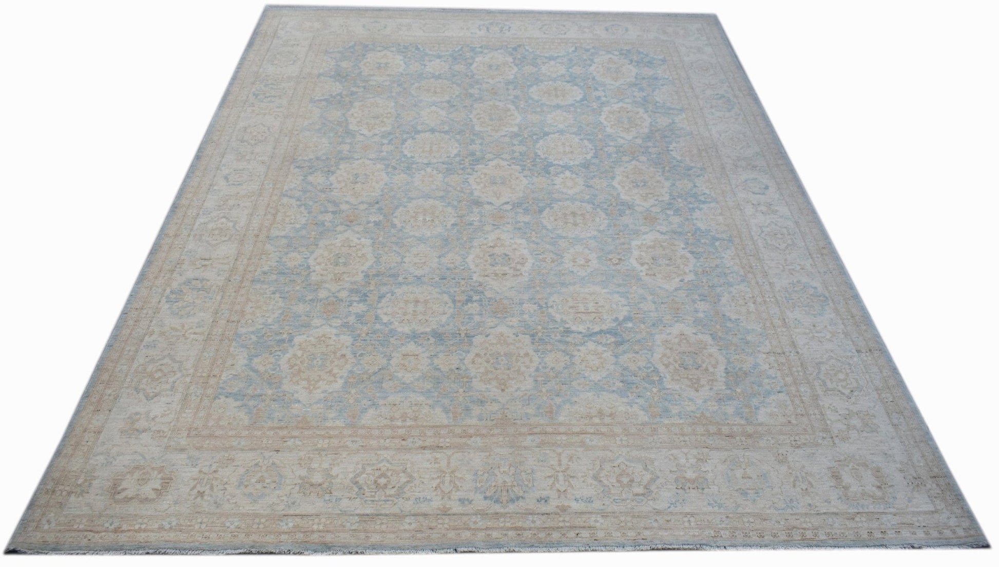 Handwoven Transitional Afghan Chobi Rug | 305 x 250 cm | 10' x 8'3" - Najaf Rugs & Textile