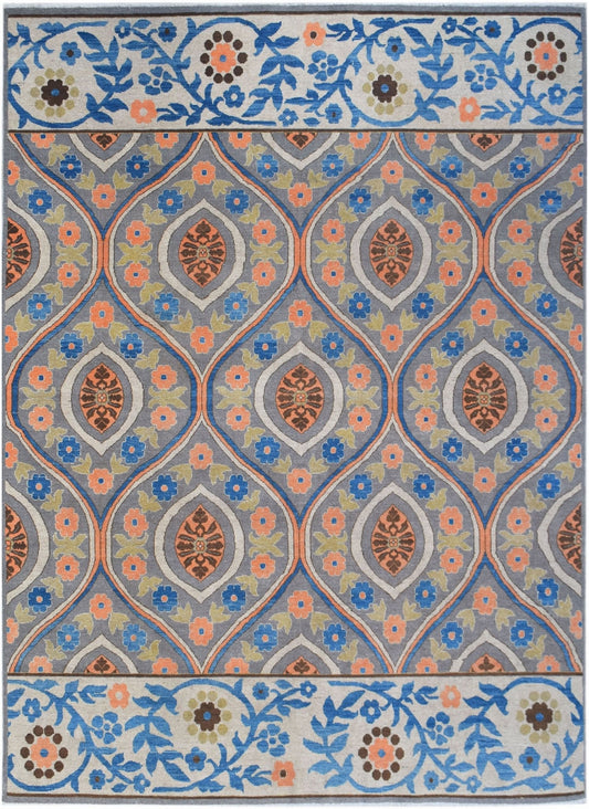 Handwoven Transitional Afghan Chobi Rug | 335 x 250 cm | 11' x 8'3" - Najaf Rugs & Textile