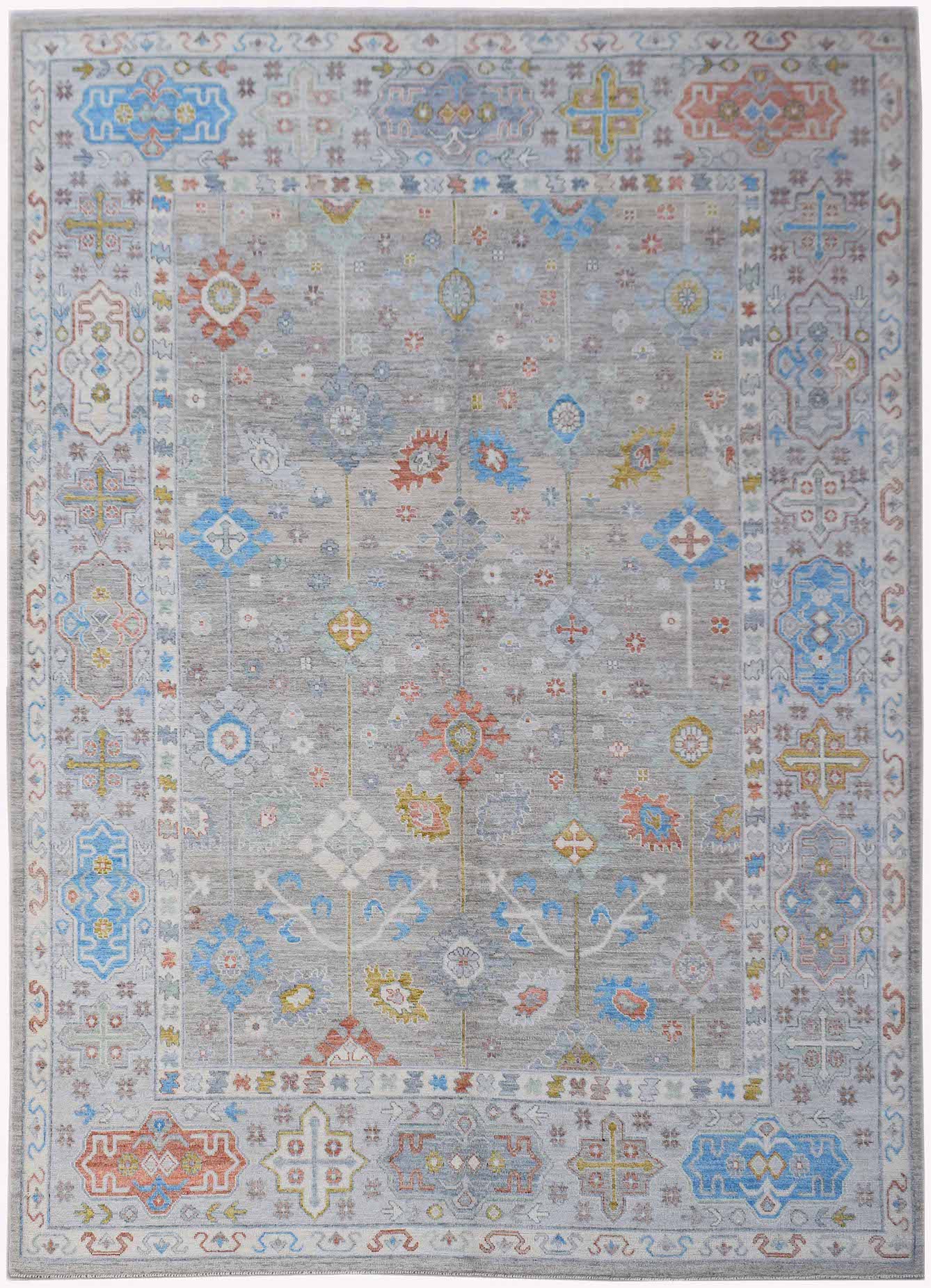 Handwoven Transitional Afghan Chobi Rug | 380 x 276 cm | 12'6" x 9'1" - Najaf Rugs & Textile