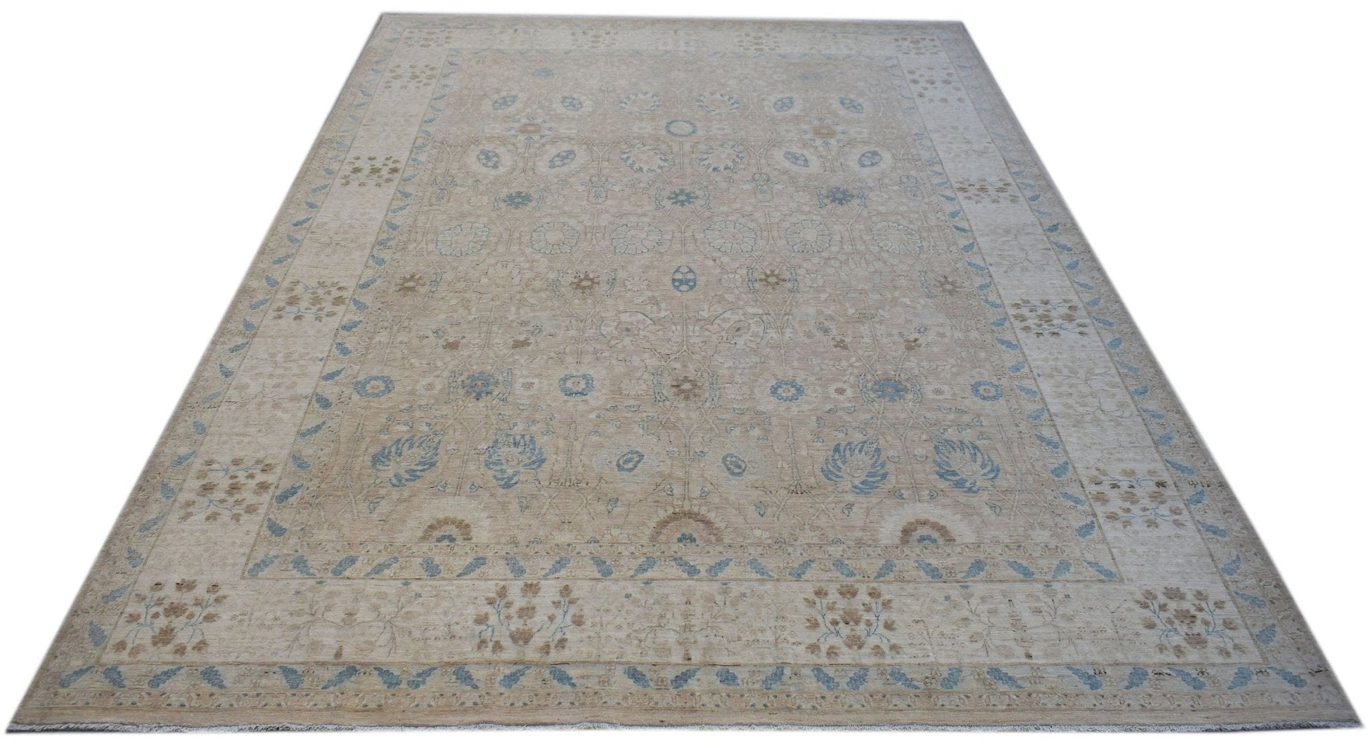 High Quality Handwoven Transitional Afghan Rug | 354 x 276 cm | 11'7" x 9'1" - Najaf Rugs & Textile